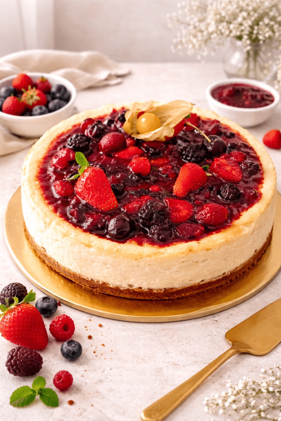 Cheesecake NY con frutos rojos de Josefa Pinto